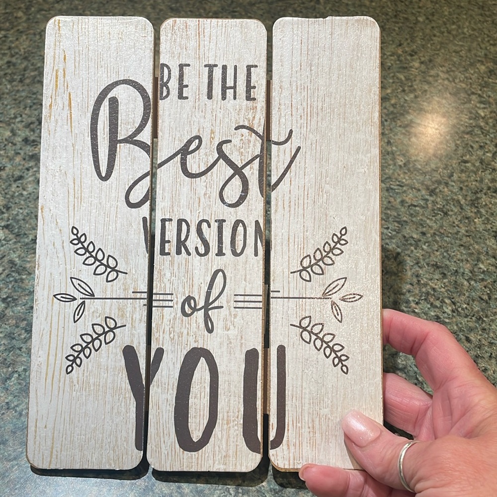 The Best Version of You wooden wall sign country farmhouse decor black and white